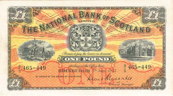 Scotland - 1 Pound - p-258c - 1957 dated Foreign Paper Money